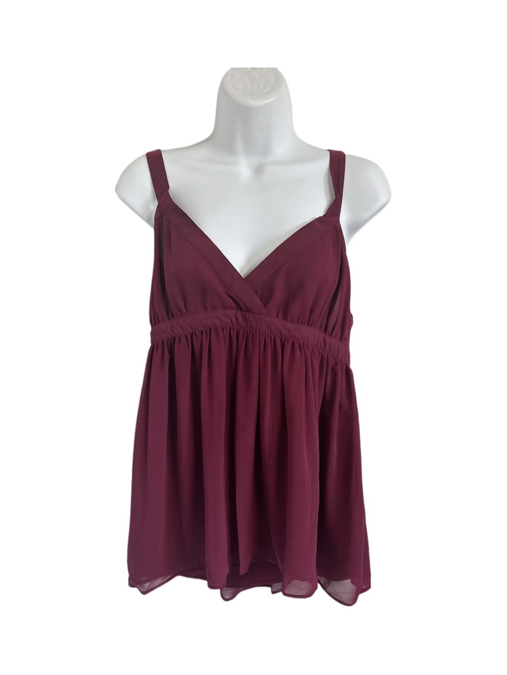 Apostrophe Chiffon Babydoll V-Neck Sleeveless Tank Top Y2K Whimsigoth Size 14